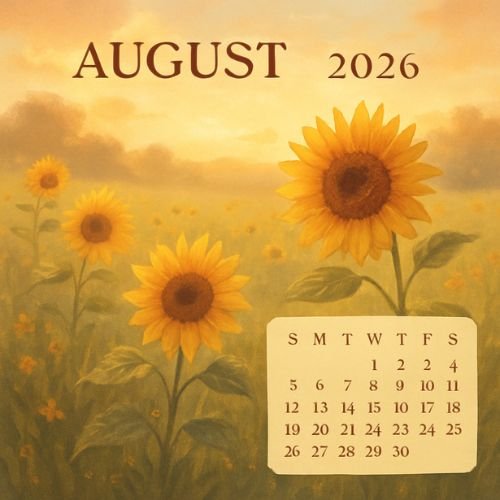 August 2026 Calendar with Holidays India Printable PDF
