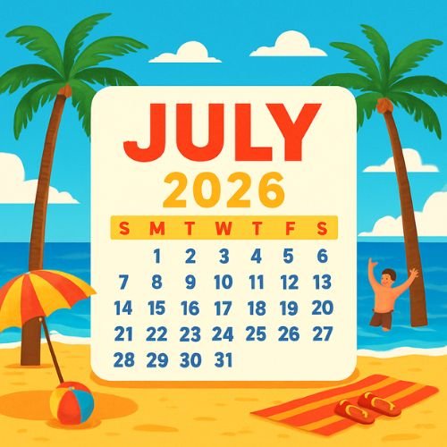 July 2026 Calendar with Holidays India Printable PDF